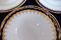 COALPORT SPEARPOINT COBALT 3991A- SOUP BOWL & SAUCER   .....   http://jaapiesfinechinastore.com