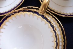 COALPORT SPEARPOINT COBALT 3991A- SOUP BOWL & SAUCER   .....   http://jaapiesfinechinastore.com