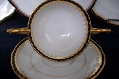 COALPORT SPEARPOINT COBALT 3991A- SOUP BOWL & SAUCER   .....   http://jaapiesfinechinastore.com