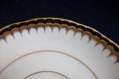 COALPORT SPEARPOINT COBALT 3991A- SOUP BOWL & SAUCER   .....   http://jaapiesfinechinastore.com