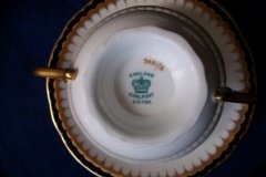 COALPORT SPEARPOINT COBALT 3991A- SOUP BOWL & SAUCER   .....   http://jaapiesfinechinastore.com