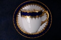 COALPORT SPEARPOINT COBALT 6143- DEMI CUP & SAUCER ..... http://jaapiesfinechinastore.com