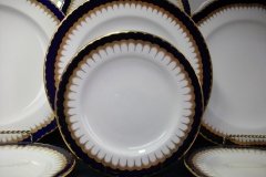 COALPORT SPEARPOINT COBALT 6143- SMOOTH- DESSERT/PIE PLATE 6 3/4"  ..... http://jaapiesfinechinastore.com