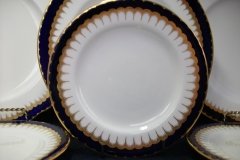 COALPORT SPEARPOINT COBALT 6143- SMOOTH- DESSERT/PIE PLATE 6 3/4"  ..... http://jaapiesfinechinastore.com
