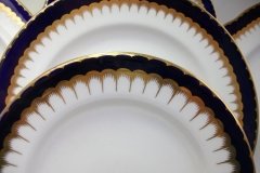 COALPORT SPEARPOINT COBALT 6143- SMOOTH- DESSERT/PIE PLATE 6 3/4"  ..... http://jaapiesfinechinastore.com