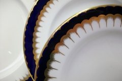 COALPORT SPEARPOINT COBALT 6143- SMOOTH- DESSERT/PIE PLATE 6 3/4"  ..... http://jaapiesfinechinastore.com