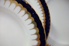 COALPORT SPEARPOINT COBALT 6143- SMOOTH- DESSERT/PIE PLATE 6 3/4"  ..... http://jaapiesfinechinastore.com