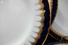 COALPORT SPEARPOINT COBALT 6143- SMOOTH- DESSERT/PIE PLATE 6 3/4"  ..... http://jaapiesfinechinastore.com