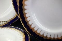 COALPORT SPEARPOINT COBALT 6143- SMOOTH- DESSERT/PIE PLATE 6 3/4"  ..... http://jaapiesfinechinastore.com