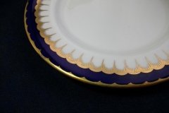 COALPORT SPEARPOINT COBALT 6143- SMOOTH- DESSERT/PIE PLATE 6 3/4"  ..... http://jaapiesfinechinastore.com