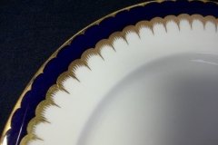 COALPORT SPEARPOINT COBALT 6143  SMOOTH- DINNER PLATE  10  1/4"  ..... http://jaapiesfinechinastore.com