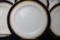 COALPORT SPEARPOINT COBALT 6143 SMOOTH- LUNCH PLATE 9 3/8" & 9 1/2" ..... http://jaapiesfinechinastore.com