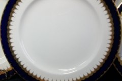COALPORT SPEARPOINT COBALT 6143 SMOOTH- LUNCH PLATE 9 3/8" & 9 1/2" ..... http://jaapiesfinechinastore.com