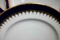COALPORT SPEARPOINT COBALT 6143 SMOOTH- LUNCH PLATE 9 3/8" & 9 1/2" ..... http://jaapiesfinechinastore.com