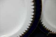 COALPORT SPEARPOINT COBALT 6143 SMOOTH- LUNCH PLATE 9 3/8" & 9 1/2" ..... https://www.jaapiesfinechinastore.com