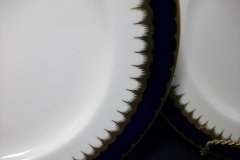 COALPORT SPEARPOINT COBALT 6143 SMOOTH- LUNCH PLATE 9 3/8" & 9 1/2" ..... http://jaapiesfinechinastore.com