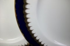 COALPORT SPEARPOINT COBALT 6143 SMOOTH- LUNCH PLATE 9 3/8" & 9 1/2" ..... http://jaapiesfinechinastore.com