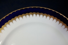 COALPORT SPEARPOINT COBALT 6143 SMOOTH- LUNCH PLATE 9 3/8" & 9 1/2" ..... https://www.jaapiesfinechinastore.com