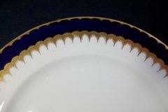 COALPORT SPEARPOINT COBALT 6143 SMOOTH- LUNCH PLATE 9 3/8" & 9 1/2" ..... http://jaapiesfinechinastore.com
