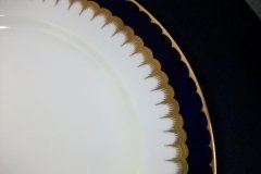 COALPORT SPEARPOINT COBALT 6143 SMOOTH- LUNCH PLATE 9 3/8" & 9 1/2" ..... http://jaapiesfinechinastore.com