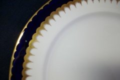 COALPORT SPEARPOINT COBALT 6143 SMOOTH- LUNCH PLATE 9 3/8" & 9 1/2" ..... http://jaapiesfinechinastore.com