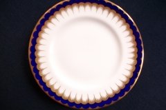 COALPORT SPEARPOINT COBALT #6143  SMOOTH- BREAD & BUTTER PLATE  ..... http://jaapiesfinechinastore.com