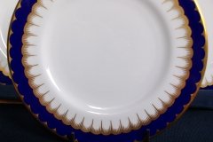 COALPORT SPEARPOINT COBALT #6143  SMOOTH- DESSERT/PIE PLATES  ..... http://jaapiesfinechinastore.com