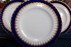 COALPORT SPEARPOINT COBALT #6143  SMOOTH- DESSERT/PIE PLATES  ..... http://jaapiesfinechinastore.com
