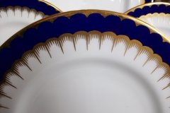 COALPORT SPEARPOINT COBALT #6143  SMOOTH- DESSERT/PIE PLATES  ..... http://jaapiesfinechinastore.com