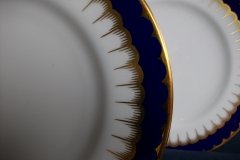 COALPORT SPEARPOINT COBALT #6143  SMOOTH- DESSERT/PIE PLATES  ..... http://jaapiesfinechinastore.com