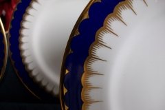 COALPORT SPEARPOINT COBALT #6143  SMOOTH- DESSERT/PIE PLATES  ..... http://jaapiesfinechinastore.com