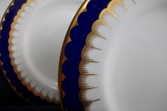 COALPORT SPEARPOINT COBALT #6143  SMOOTH- DESSERT/PIE PLATES  ..... http://jaapiesfinechinastore.com