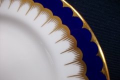 COALPORT SPEARPOINT COBALT #6143  SMOOTH- DESSERT/PIE PLATES  ..... http://jaapiesfinechinastore.com