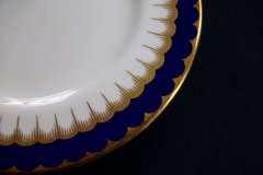 COALPORT SPEARPOINT COBALT #6143  SMOOTH- DESSERT/PIE PLATES  ..... http://jaapiesfinechinastore.com