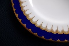 COALPORT SPEARPOINT COBALT #6143  SMOOTH- DESSERT/PIE PLATES  ..... http://jaapiesfinechinastore.com