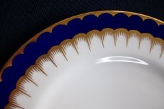 COALPORT SPEARPOINT COBALT #6143  SMOOTH- DESSERT/PIE PLATES  ..... http://jaapiesfinechinastore.com