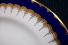 COALPORT SPEARPOINT COBALT #6143  SMOOTH- DESSERT/PIE PLATES  ..... http://jaapiesfinechinastore.com