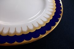 COALPORT SPEARPOINT COBALT #6143  SMOOTH- DESSERT/PIE PLATES  ..... http://jaapiesfinechinastore.com