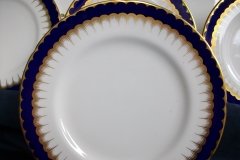 COALPORT SPEARPOINT COBALT #6143  SCALLOPED- SALAD PLATE  ..... http://jaapiesfinechinastore.com