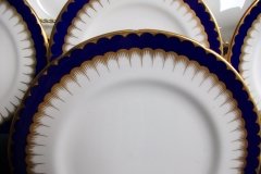 COALPORT SPEARPOINT COBALT #6143  SCALLOPED- SALAD PLATE  ..... http://jaapiesfinechinastore.com
