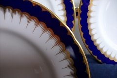 COALPORT SPEARPOINT COBALT #6143  SCALLOPED- SALAD PLATE  ..... http://jaapiesfinechinastore.com