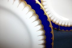 COALPORT SPEARPOINT COBALT #6143  SCALLOPED- SALAD PLATE  ..... http://jaapiesfinechinastore.com
