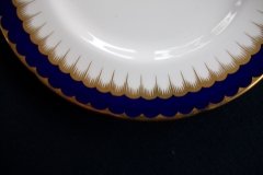 COALPORT SPEARPOINT COBALT #6143  SCALLOPED- SALAD PLATE  ..... http://jaapiesfinechinastore.com