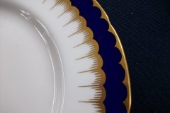 COALPORT SPEARPOINT COBALT #6143  SCALLOPED- SALAD PLATE  ..... http://jaapiesfinechinastore.com