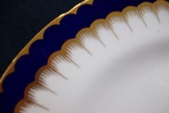 COALPORT SPEARPOINT COBALT #6143  SCALLOPED- SALAD PLATE  ..... http://jaapiesfinechinastore.com