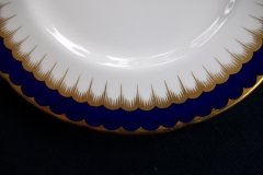 COALPORT SPEARPOINT COBALT #6143  SCALLOPED- SALAD PLATE  ..... http://jaapiesfinechinastore.com