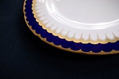 COALPORT SPEARPOINT COBALT #6143  SCALLOPED- SALAD PLATE  ..... http://jaapiesfinechinastore.com