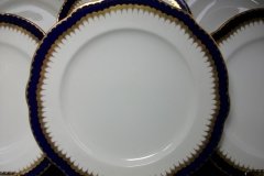 COALPORT SPEARPOINT COBALT 866 SCALLOPED- DINNER PLATE  10 1/2"  &  10 5/8" ..... http://jaapiesfinechinastore.com