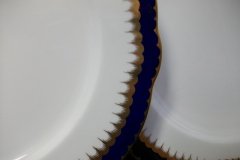 COALPORT SPEARPOINT COBALT 866 SCALLOPED- DINNER PLATE  10 1/2"  &  10 5/8" ..... http://jaapiesfinechinastore.com