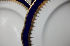 COALPORT SPEARPOINT COBALT 866 SCALLOPED- DINNER PLATE  10 1/2"  &  10 5/8" ..... http://jaapiesfinechinastore.com